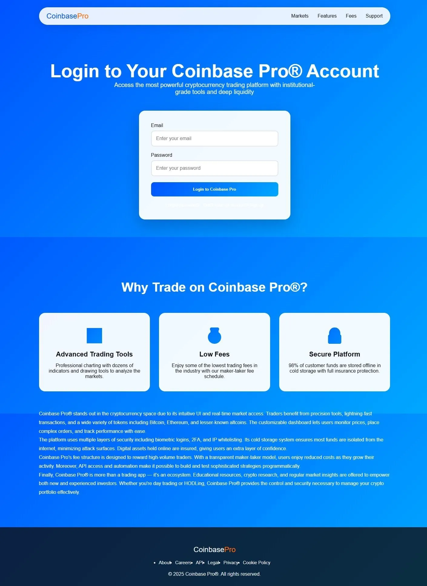 Coinbase Pro lbar