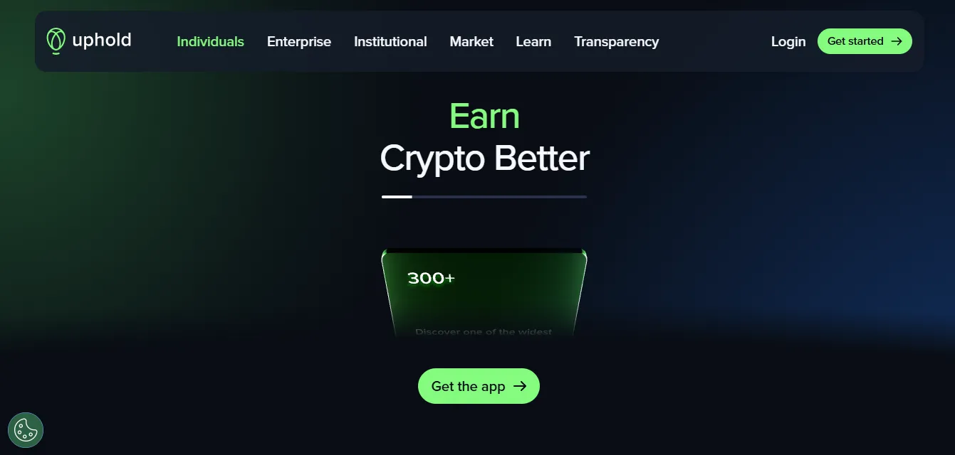 Uphold login banner