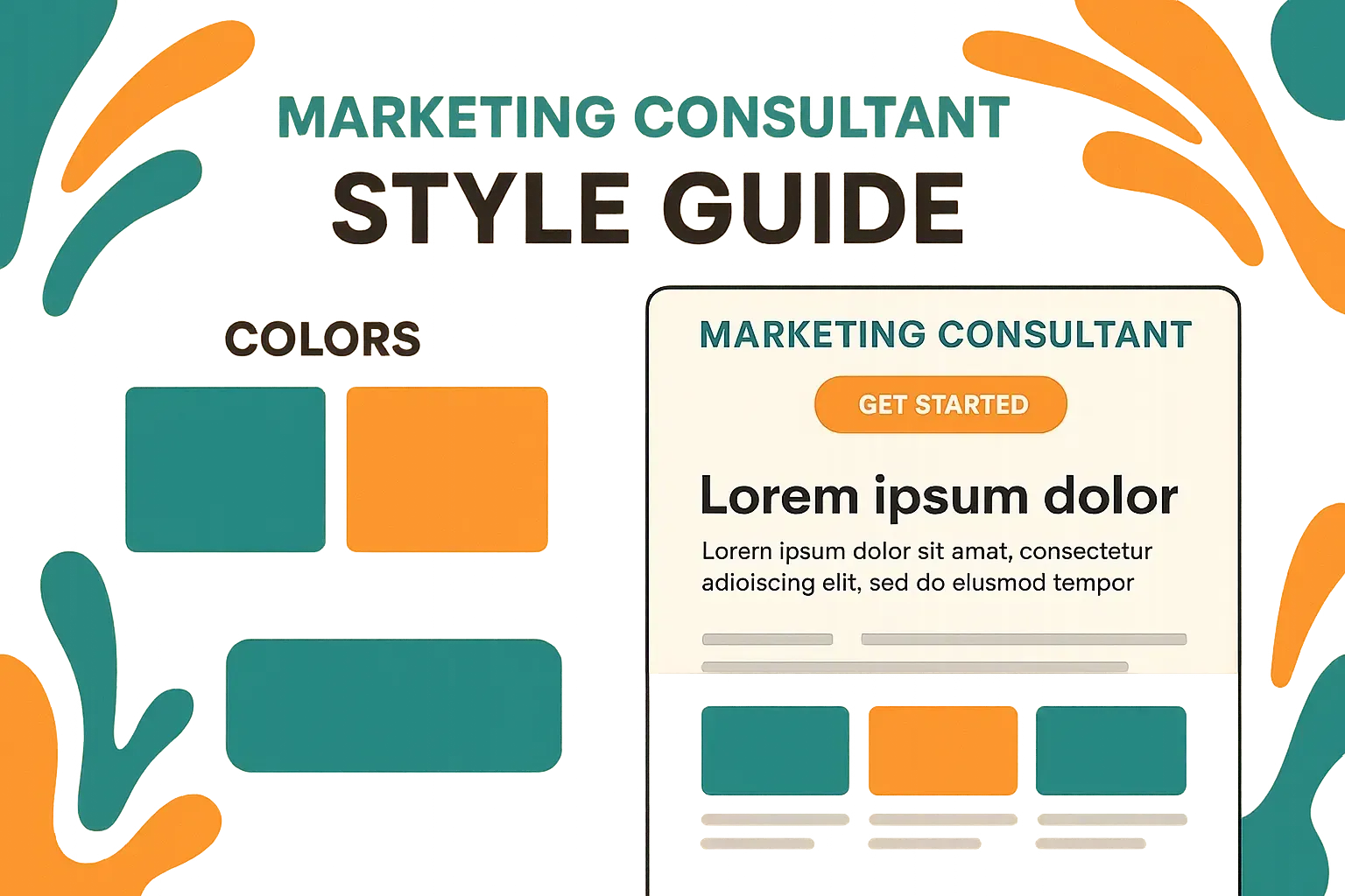 a vibrant brand style guide for a marketing consultant show