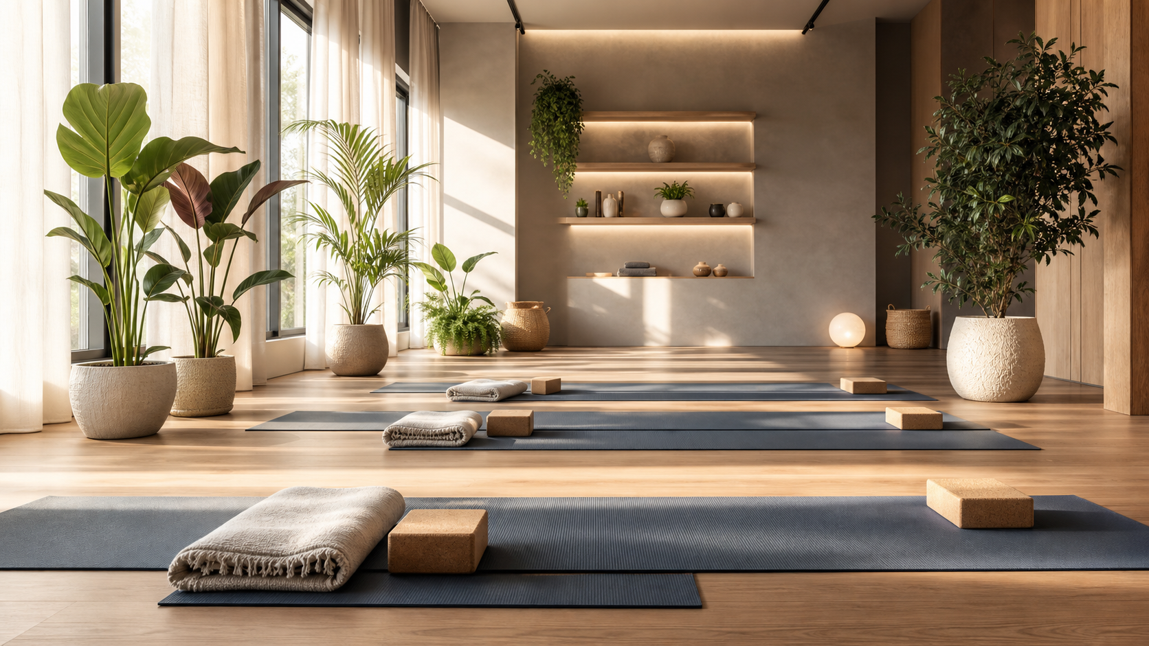 AI-generated wellness studio website image