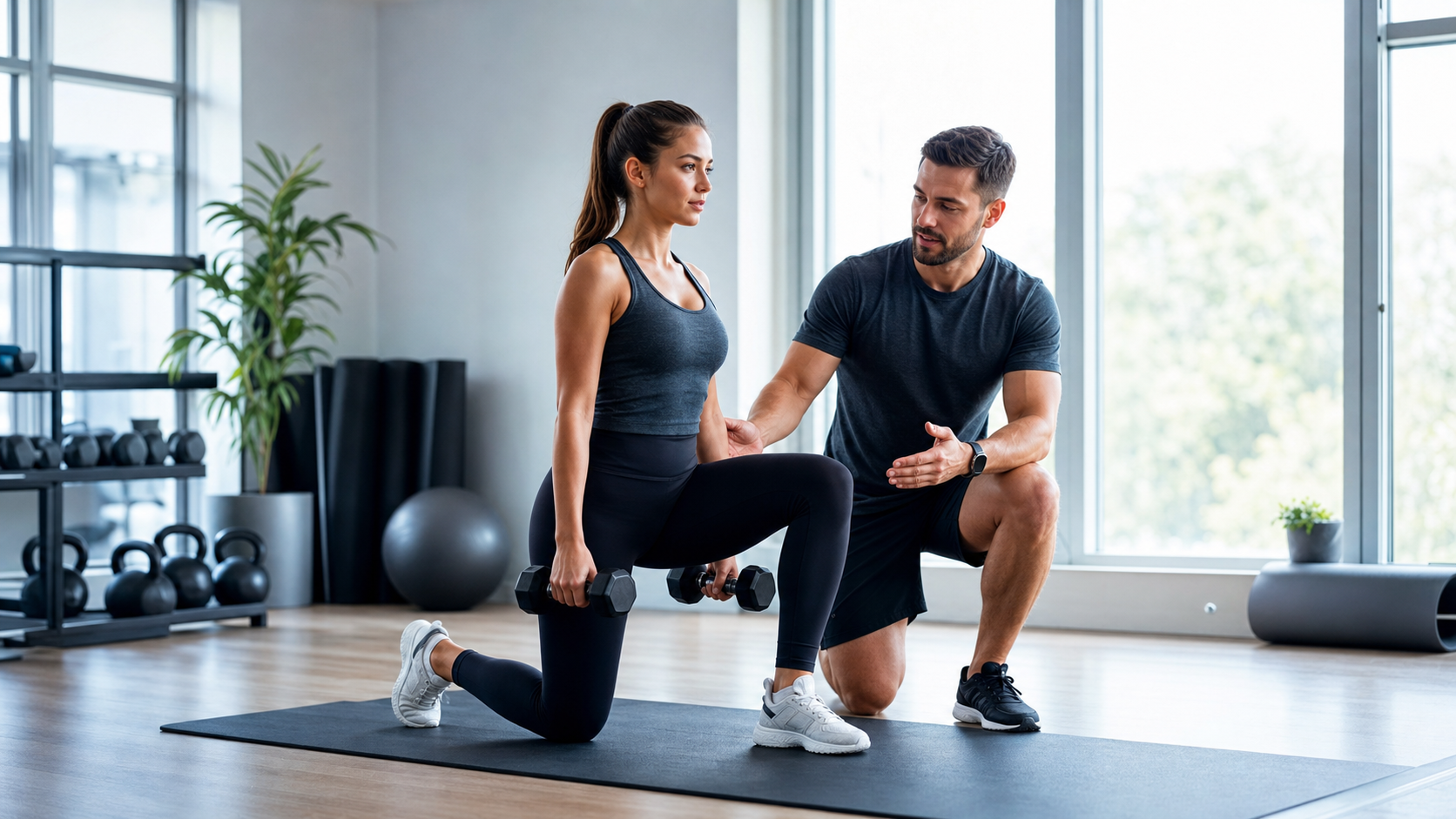 AI-generated fitness coach landing page image