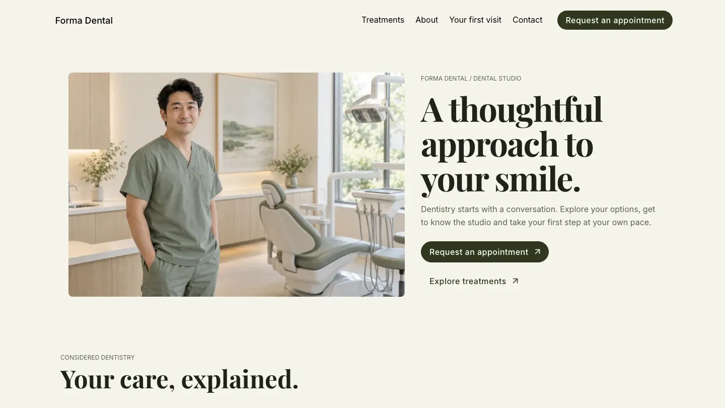 Forma Dental website template