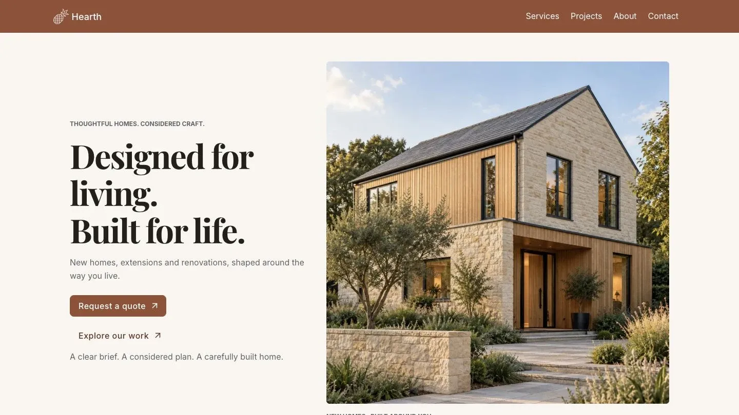 Hearth website template