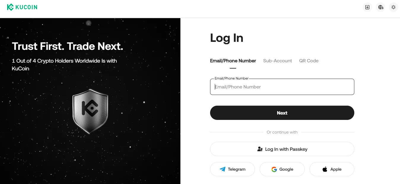 kucoin login