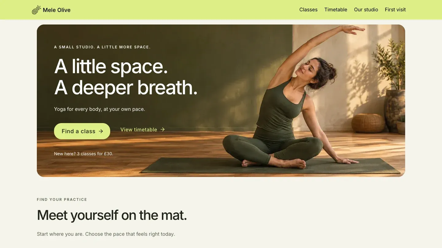 Mele Olive website template preview