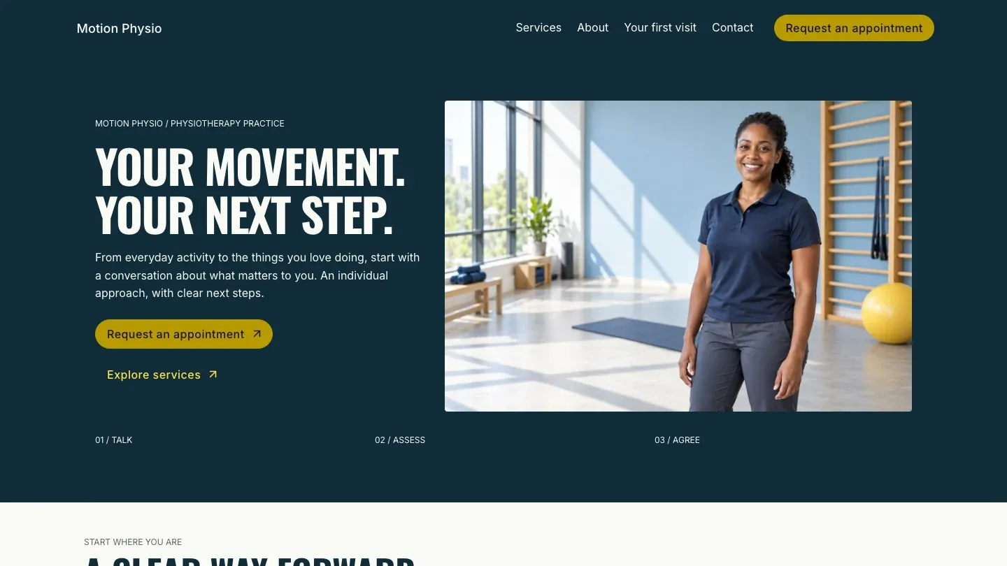 Motion Physio website template preview