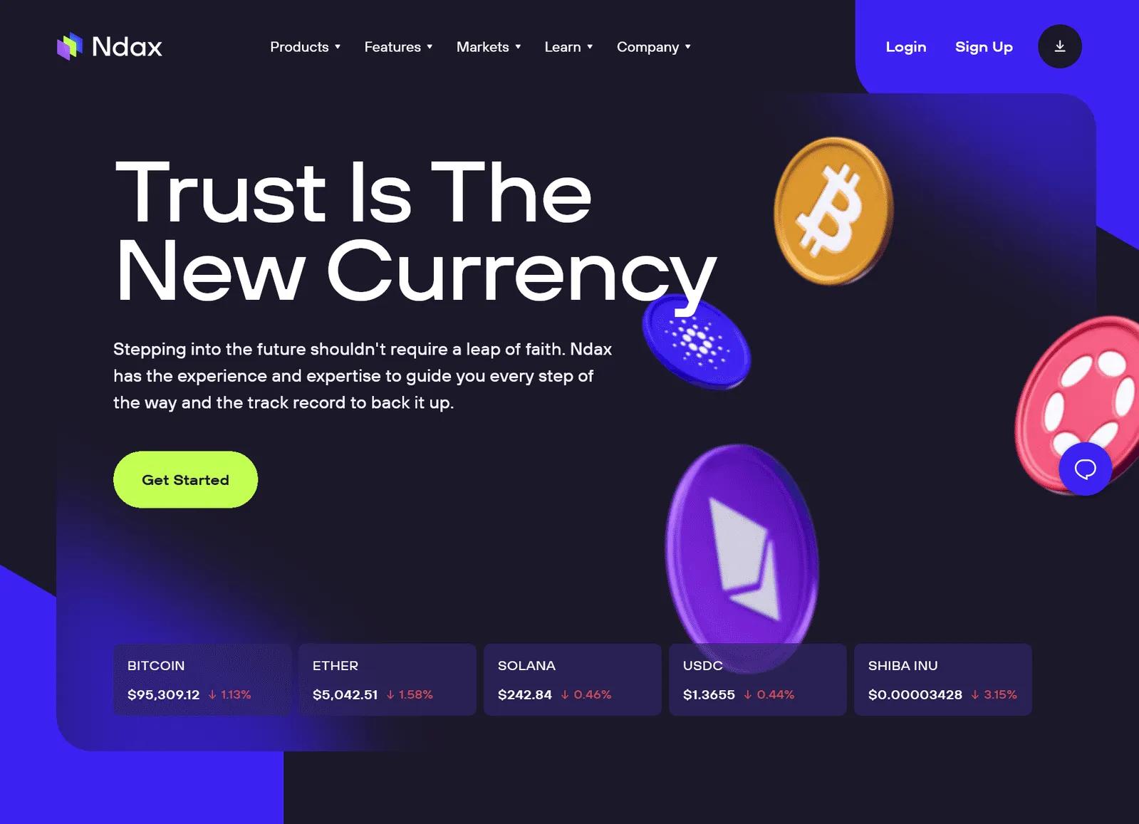 ndax Login banner