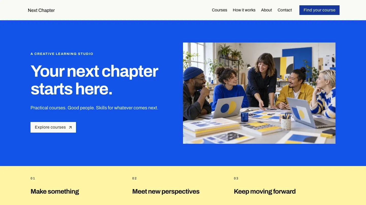 Next Chapter website template