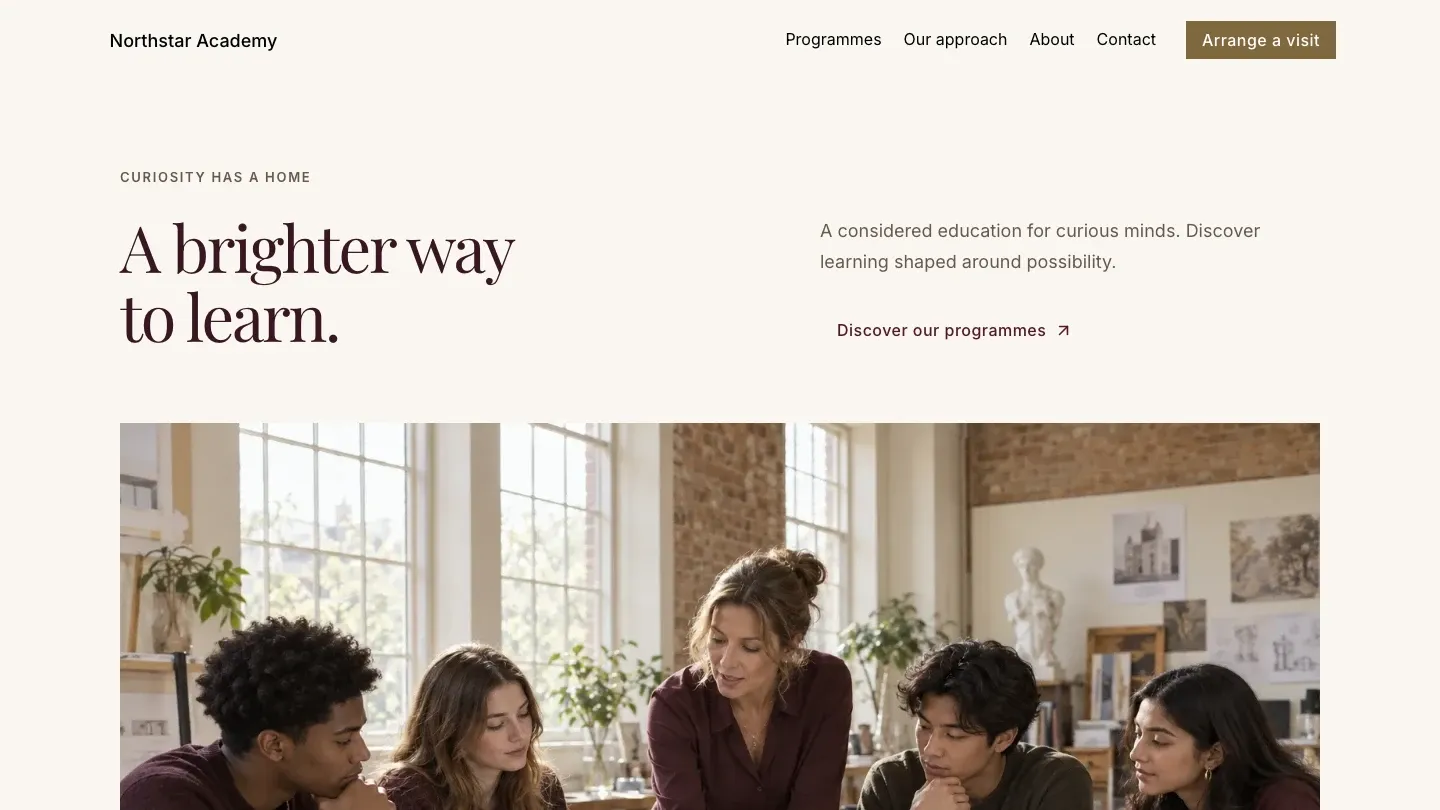 Northstar Academy website template preview