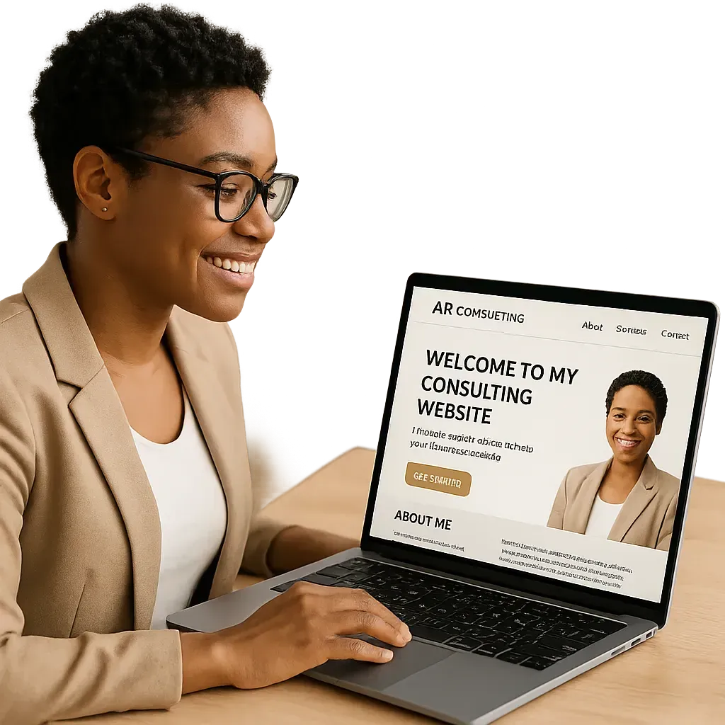 pineapple ai_image_of_a_new_consultant_proudly_viewing_her_freshly