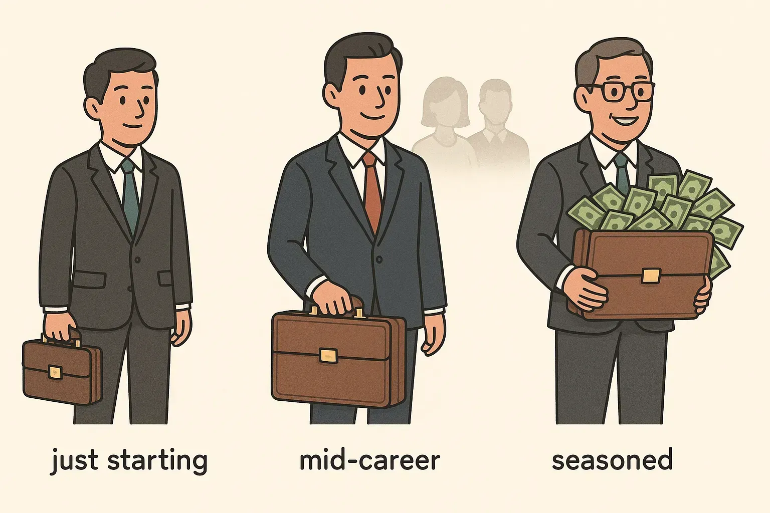 pineapple illustration_of_three_business_consultants_at_different