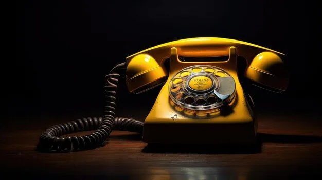 retro yellow rotary phone 87720 225056