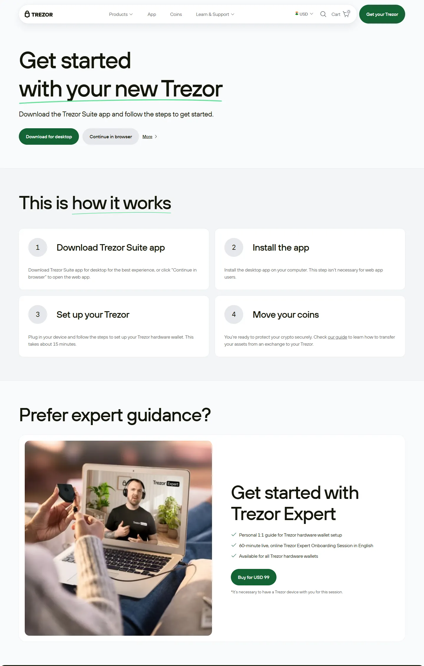 trezor io start full